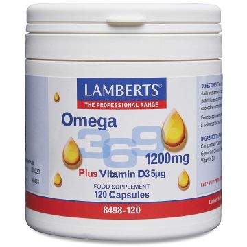 Омега 3-6-9 1200mg с витамин D3 х120 капсули Lamberts