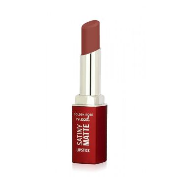 Golden Rose Mood Satiny Matte Червило за устни със сатенен матов завършек х3,5 грама, 05 Burnt Blush