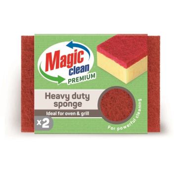 Magic Clean Premium Кухненска гъба за почистване на силно замърсени повърхности x2 броя