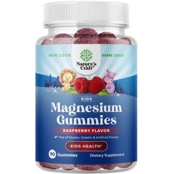 Магнезий за деца, с вкус малина х90 желирани таблетки Nature's Craft