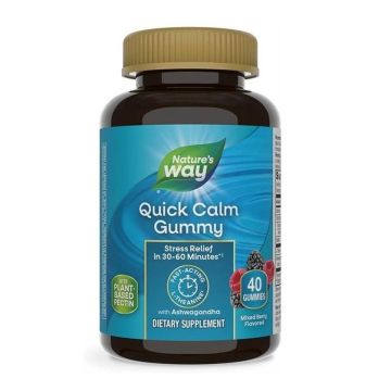 Quick Calm Ашваганда и L-Теанин, с плодов вкус х40 желирани таблетки Nature’s Way