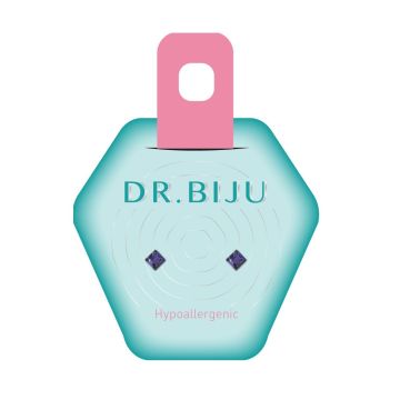 Dr.Biju Хипоалергенни обеци Square Tanzanite 4 мм, DSQ40C539