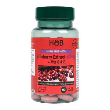 Червена боровинка с витамини С и Е 400mg х90 таблетки Holland & Barrett