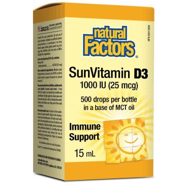 Витамин D3 капки 1000IU х15мл Natural Factors