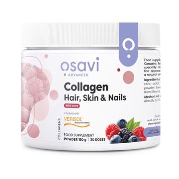 Колагенови пептиди за коса, кожа и нокти, с вкус на горски плодове х150 г Osavi