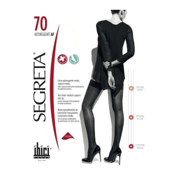 Segreta 70 Силиконови дамски чорапи със средна компресия, цвят Chamois, размер 2/36 х1 брой