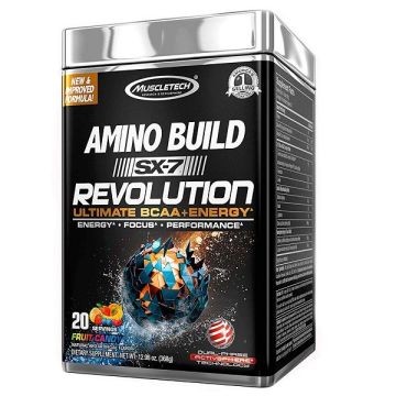 Muscletech Amino Build SX-7 Revolution с кофеин и вкус на плодови бонбони х368 грама