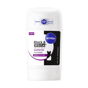 Nivea Black&White Invisible Authentic Део стик против изпотяване за жени х50 мл