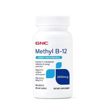 Methyl B-12 Високо усвояем Витамин B12 x100 каплети GNC
