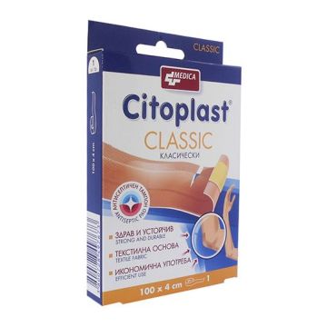 Medica Citoplast Classic Текстилен пластир за малки повърхностни рани 100х4 см х1 брой