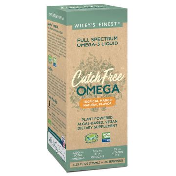 Wiley’s Finest Catch Free Omega Веган Омега 3 от водорасли с вкус на манго x125 мл