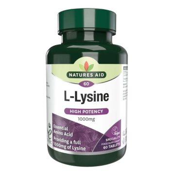 Л-Лизин (L-Lysine) 1000мг x60 таблетки, Natures Aid