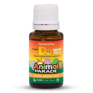 Витамин Д3 200 IU за бебета с вкус на портокал x10 мл, Animal Parade