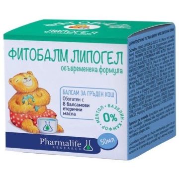 Фитобалм Липогел балсам при кашлица и затруднено дишане х50 мл Naturpharma