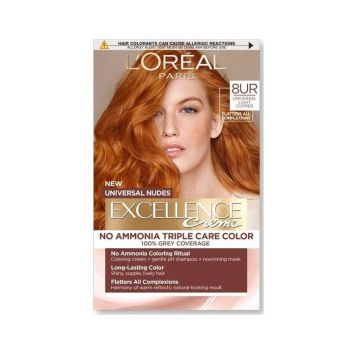 Loreal Paris Excellence Universal Nudes Безамонячна боя за коса, 8UR Universal Light Copper