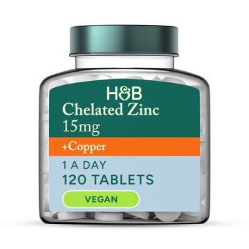 Цинк хелатиран с мед 15 мг х120 таблетки Holland and Barrett