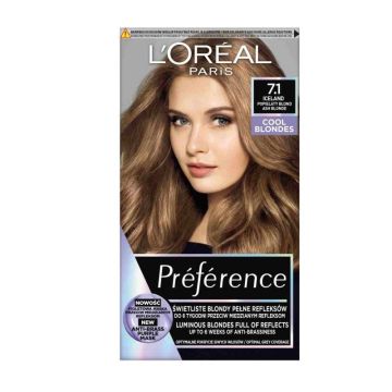 Loreal Paris Preference Preference Боя за коса,  7.1 Islande Ash Blonde