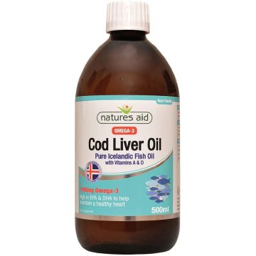 Масло от черен дроб на треска Омега-3 1190mg х500мл Natures Aid