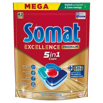 Somat Excellence Premium 5в1 Капсули за съдомиялна машина х42 броя