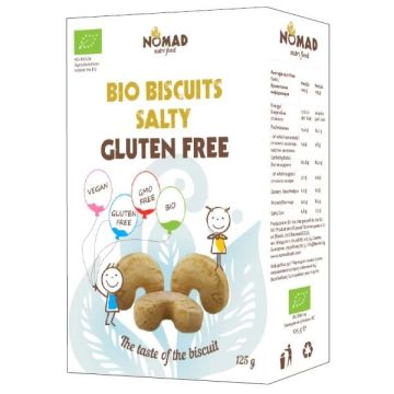 Безглутенови бисквити „Солени“ Био х125 г Nomad nutri