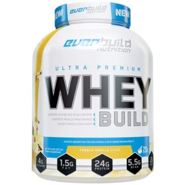 Everbuild Ultra Premium Whey Build Суроватъчен протеин с вкус на ванилия х2271 г