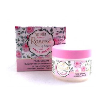 Victoria Beauty Roses of Bulgaria and Hyaluron Крем за лице с розово масло и хуалуронова киселина х50 мл