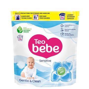 Teo Bebe Концентриран перилен препарат на дози за автоматично парне на бебешки и детски дрехи x14 броя