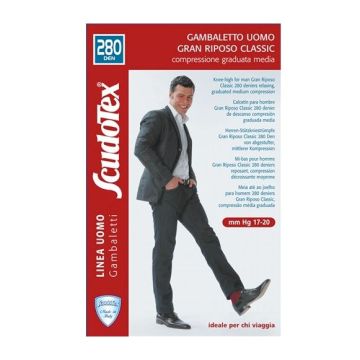 Scudotex Gambaletto 280 Еластични мъжки чорапи със средна компресия, цвят Ecru, размер S х1 брой