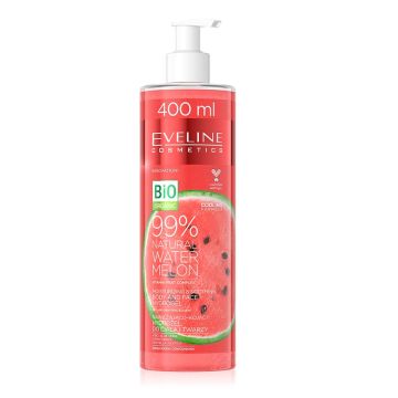 Eveline Natural Watermelon Хидратиращ и успокояващ хидрогел за лице и тяло x400 мл