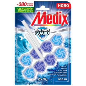 Medix WC Fresh Drops Ocean Твърдо тоалетно блокче с аромат на океан 2x55 грама
