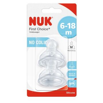 Nuk First Choice+ Силиконов биберон за храна 6-18 м x2 броя, размер M