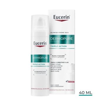 Eucerin DermoPure Clinical Коригиращ флуид с тройно действие за мазна кожа склонна към несъвършенства х40 мл