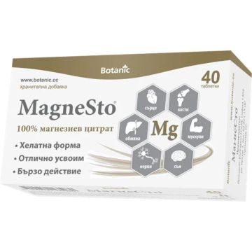 MagneSto 100% магнезиев цитрат х40 таблетки Botanic