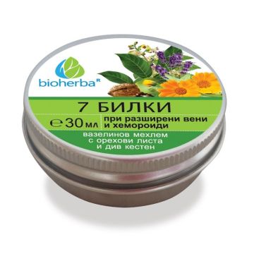7 Билки Мехлем при разширени вени и хемороиди х30 мл Bioherba