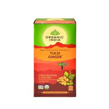 Tulsi Ginger Индийски био чай Джинджифил x18 филтърни торбички Organic India