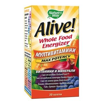 Alive Max Potency Мултивитамини максимален ефект х30 таблетки Nature's Way