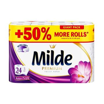Milde Premium Relax Purple Ароматизирана трипластова тоалетна хартия х24 броя