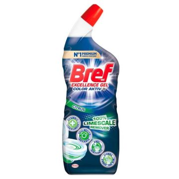 Bref Excellence Gel Color Activ+ Citrus Почистващ гел за тоалетна x700 мл