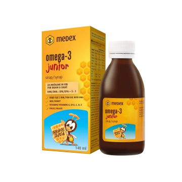 Omega-3 Junior Сироп за мозъка и зрението х140 мл Medex