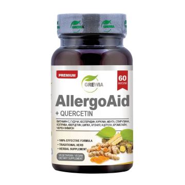 AllergoAid с Кверцетин при хранителни и сезонни алергии х60 веган капсули Grewia
