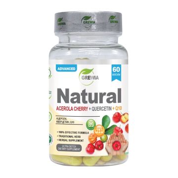 Natural Ацерола с кверцетин и Q10 в  подкрепа на имунитета х60 капсули Grewia