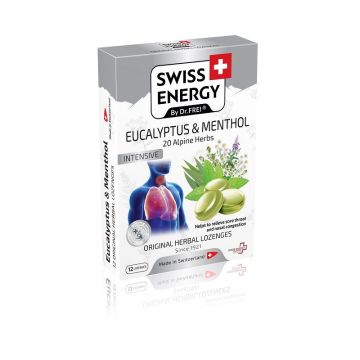 Пастили с 20 билки, евкалипт и ментол х12 броя Swiss Energy
