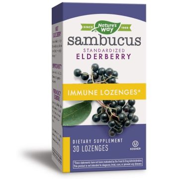 Sambucus Immune Пастили с черен бъз, цинк и ехинацея за имунитет х30 таблетки за смучене Nature's Way