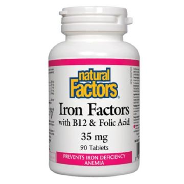 Iron Factors Желязо с витамин В12 и фолиева киселина х90 таблетки Natural Factors