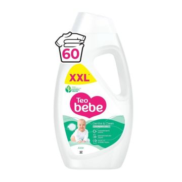 Teo Bebe Gentle & Clean Aloe Течен перилен препарат за бебешки и детски дрехи х2,7 л, 60 пранета