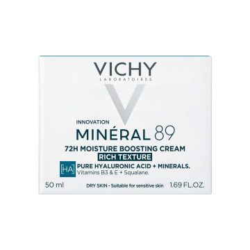 Vichy Mineral 89 Интензивен хидратиращ крем за лице с богата текстура за суха до много кожа x50 мл