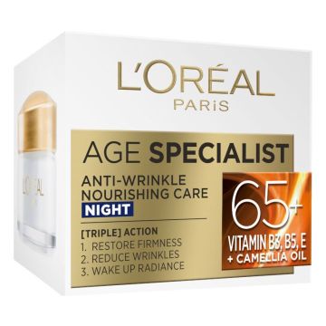 Loreal Paris Age Specialist 65+ Подхранващ нощен крем за лице против бръчки x50 мл
