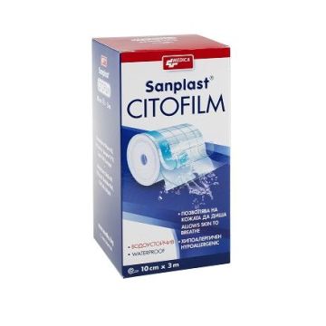 Medica Sanplast Citofilm Прикрепващ водоустойчив пластир 10см/ 3м х1 брой