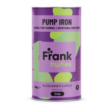 Frank Fruities Pump Iron - касис и ябълка Желирани витамини с желязо х80 плодови таблетки