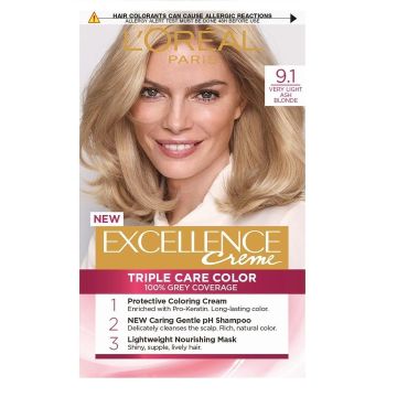 Loreal Paris Excellence Крем боя за коса, цвят N9.1 Very Light Ash Blonde